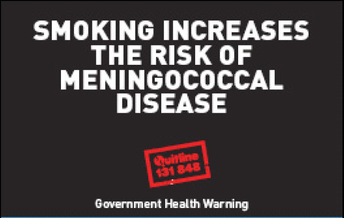 Aussie 2002 Health Effects other - meningococcal disease, plain warning